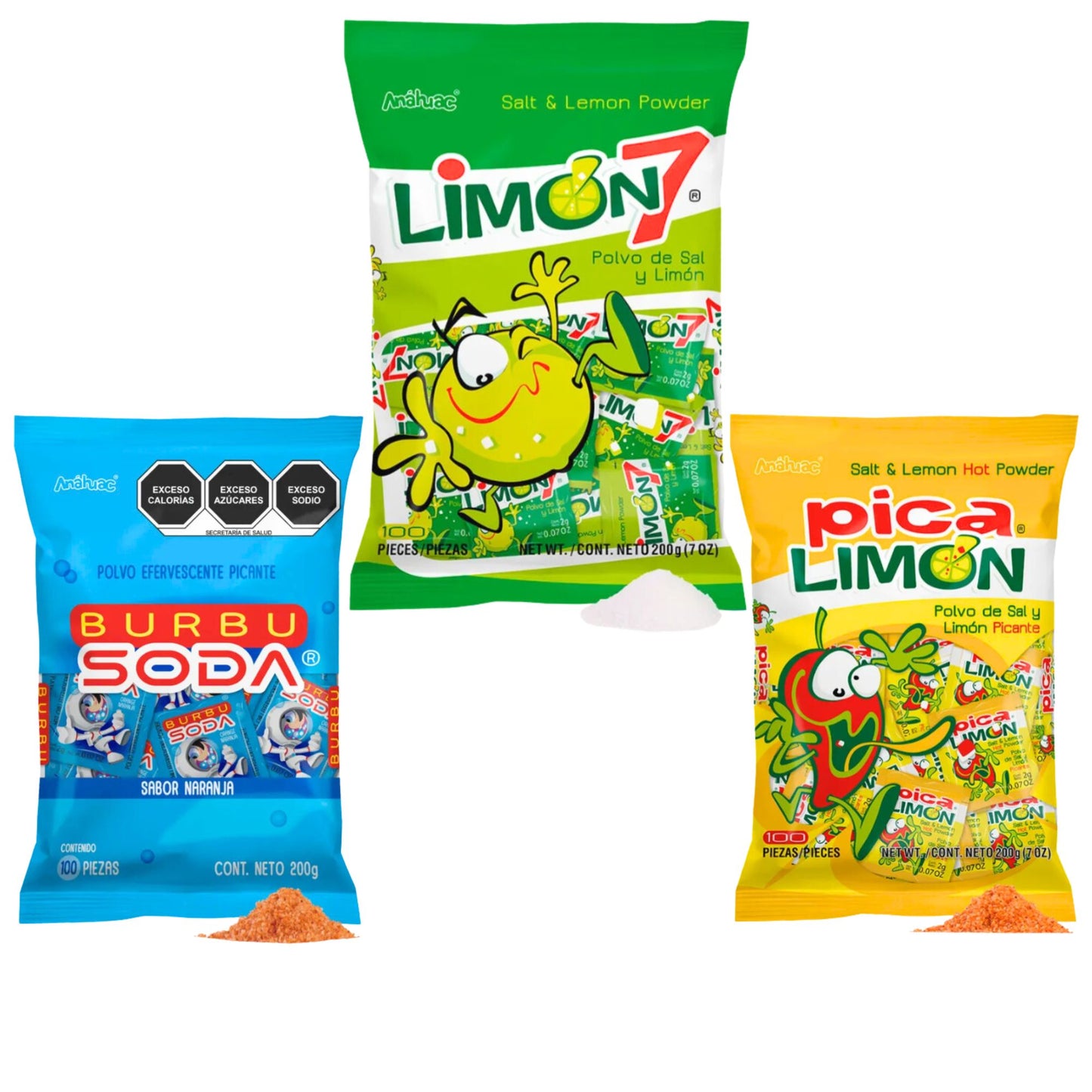 Burbusoda, Limón 7 & Pica Limón Mexican Candy Bundle – Tangy, Fizzy & Sour Explosion