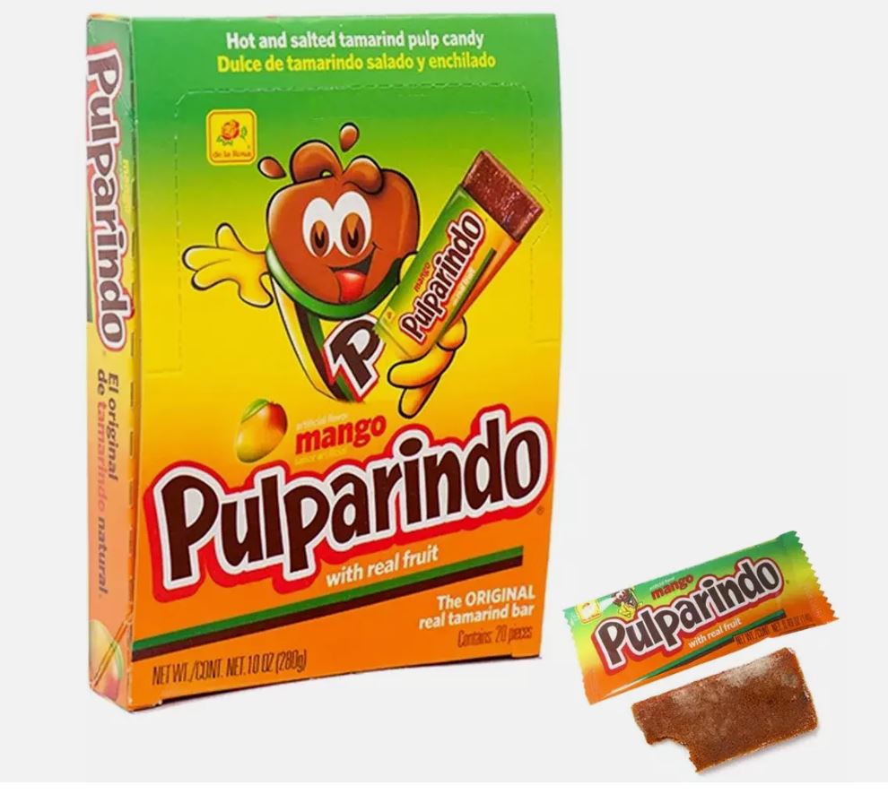 De la Rosa Pulparindo Mango Tamarind 20 Pcs - Pulp Candy Mexican Hot and Salted