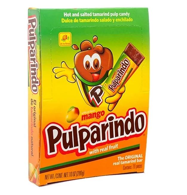 De la Rosa Pulparindo Mango Tamarind 20 Pcs - Pulp Candy Mexican Hot and Salted