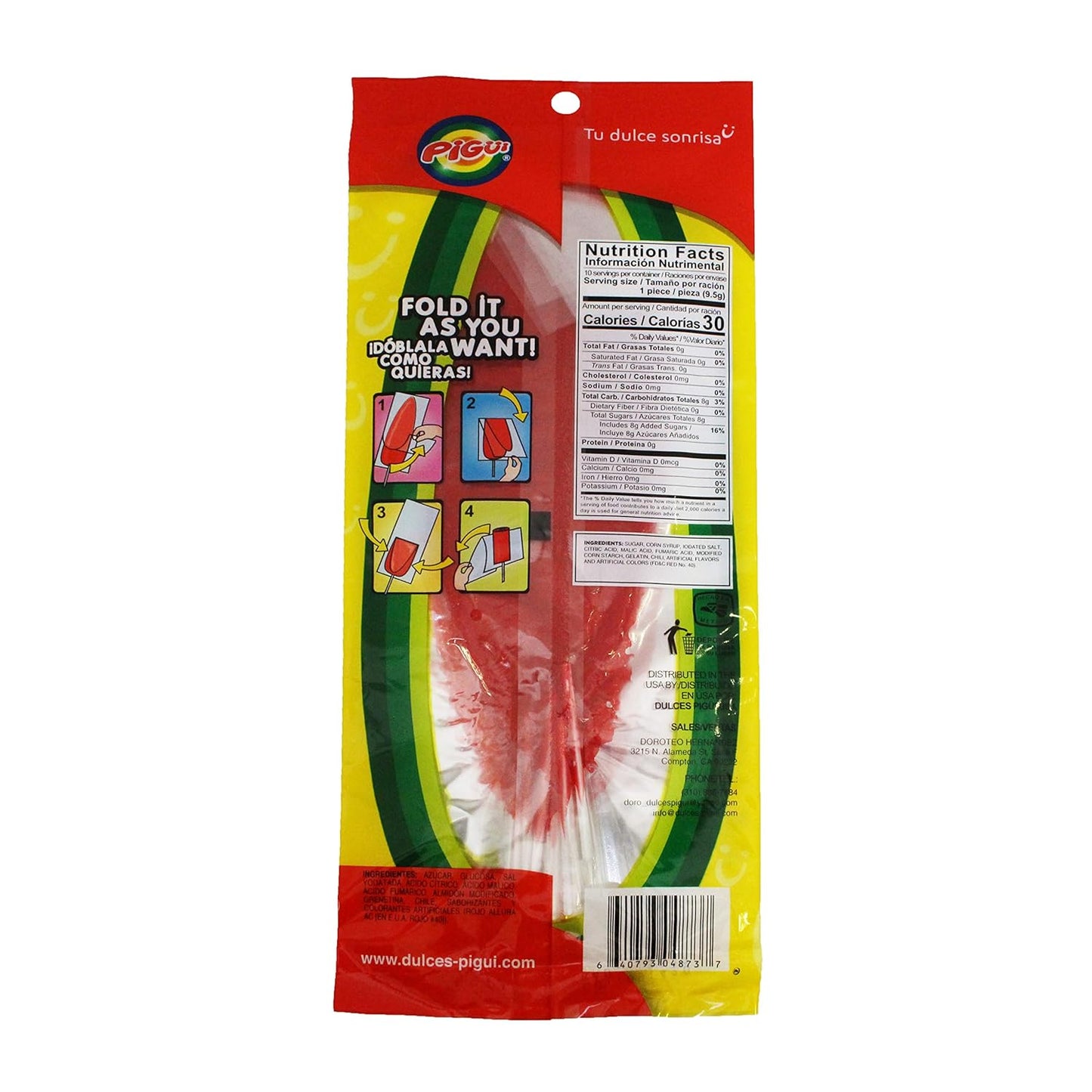 Pigui - Mega PG Slaps Sandia - 10 Count