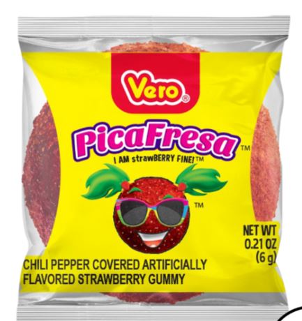 Vero Pica Fresa – Strawberry Chili Candy Balls | 100 Count Mexican Candy