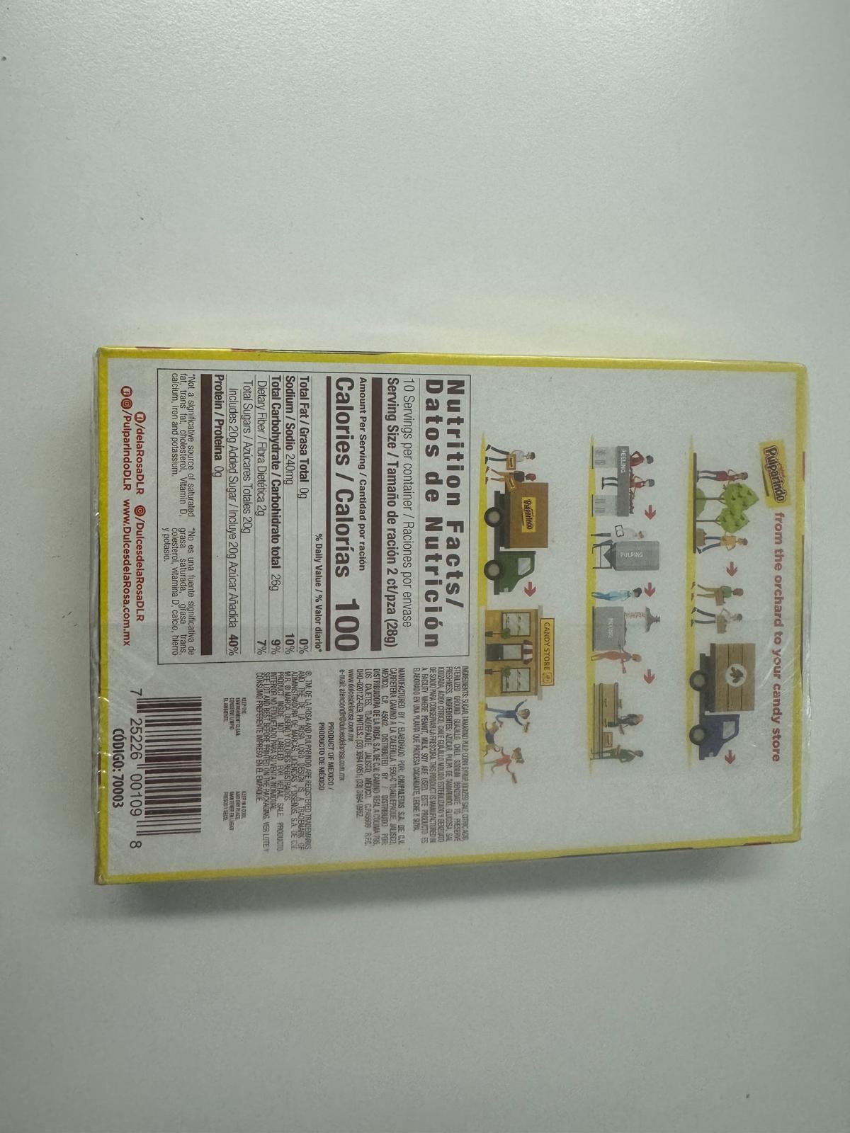 De la Rosa Pulparindo 20 pack - Tamarind Candy