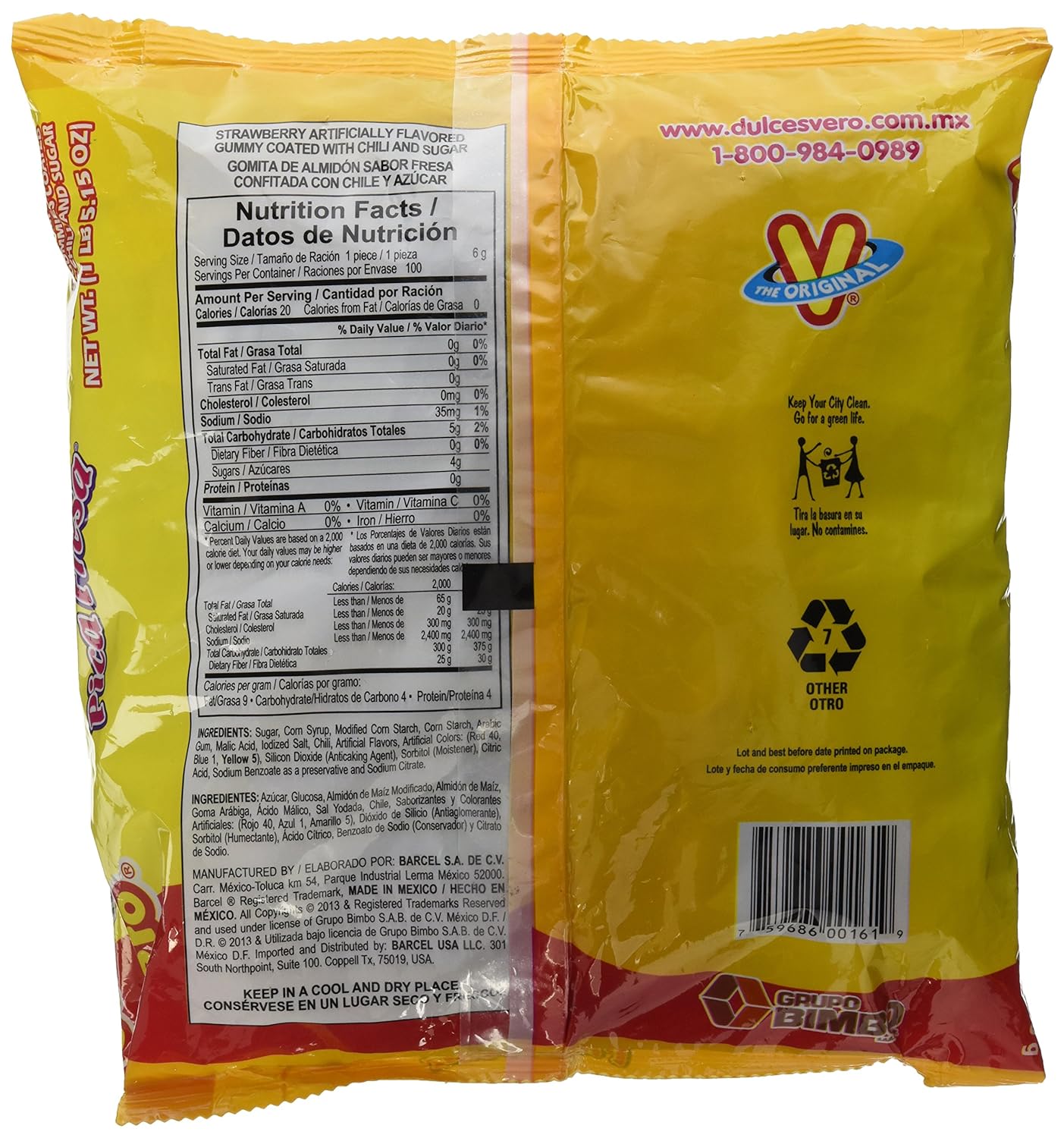 Vero Pica Fresa – Strawberry Chili Candy Balls | 100 Count Mexican Candy