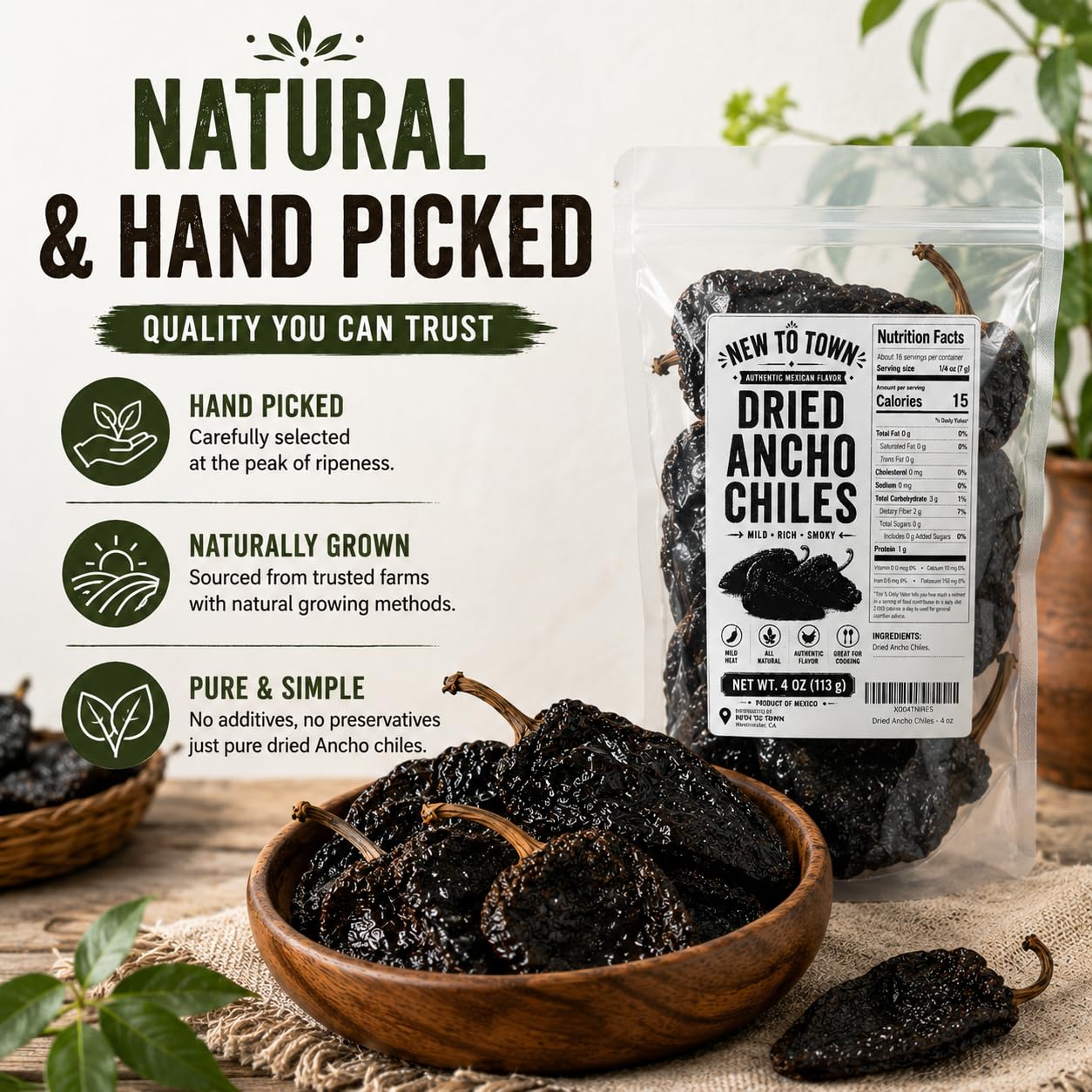 Dried Ancho Chiles  | Mild, Sweet & Smoky Peppers for Moles, Enchiladas & Mexican Recipes