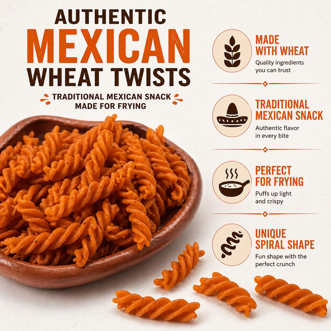 Duros Twists | Authentic Mexican Wheat Snacks for Frying & Crunchy Street-Style Treats