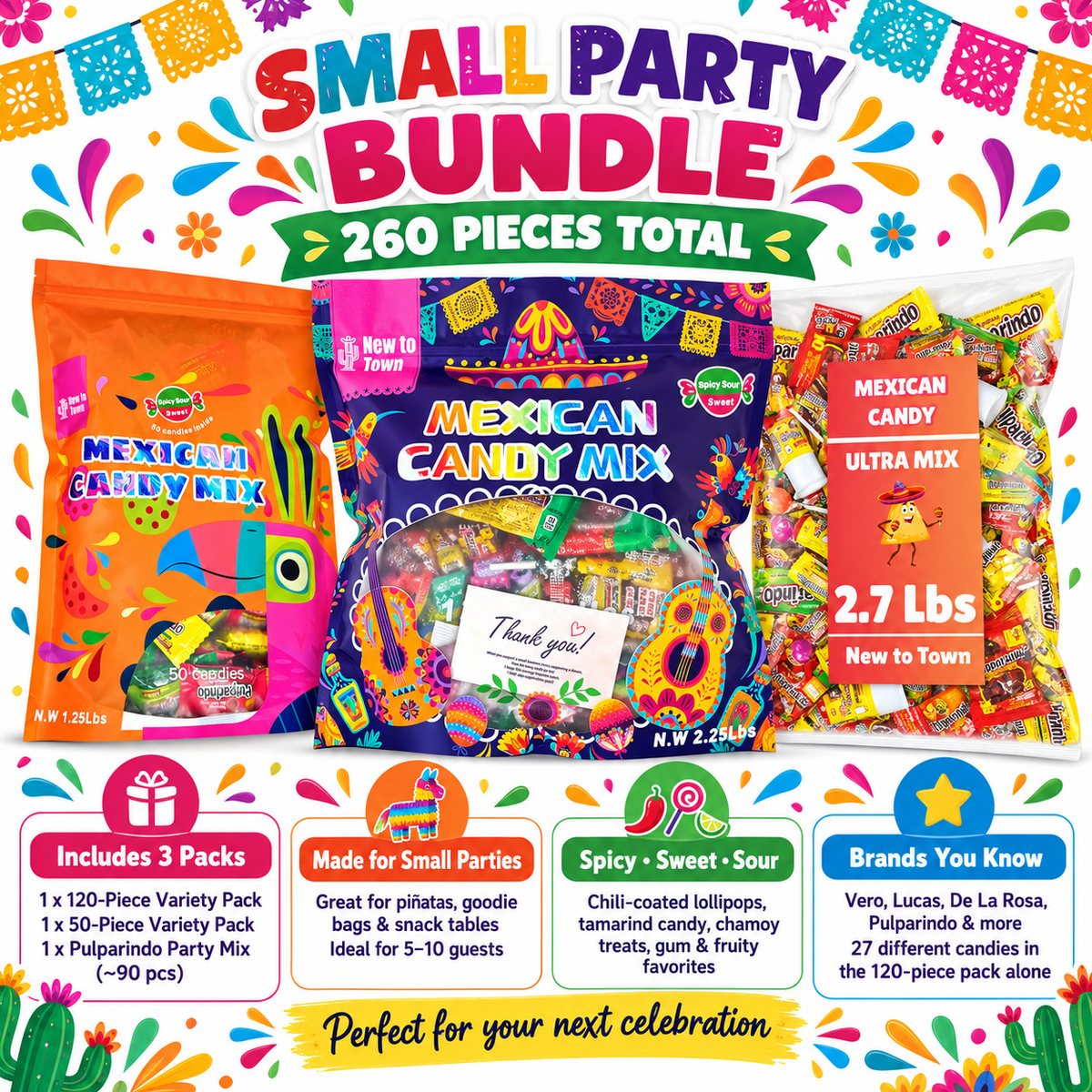 Small Party Bundle (5–10 People) – Mexican Candy Variety Pack Set