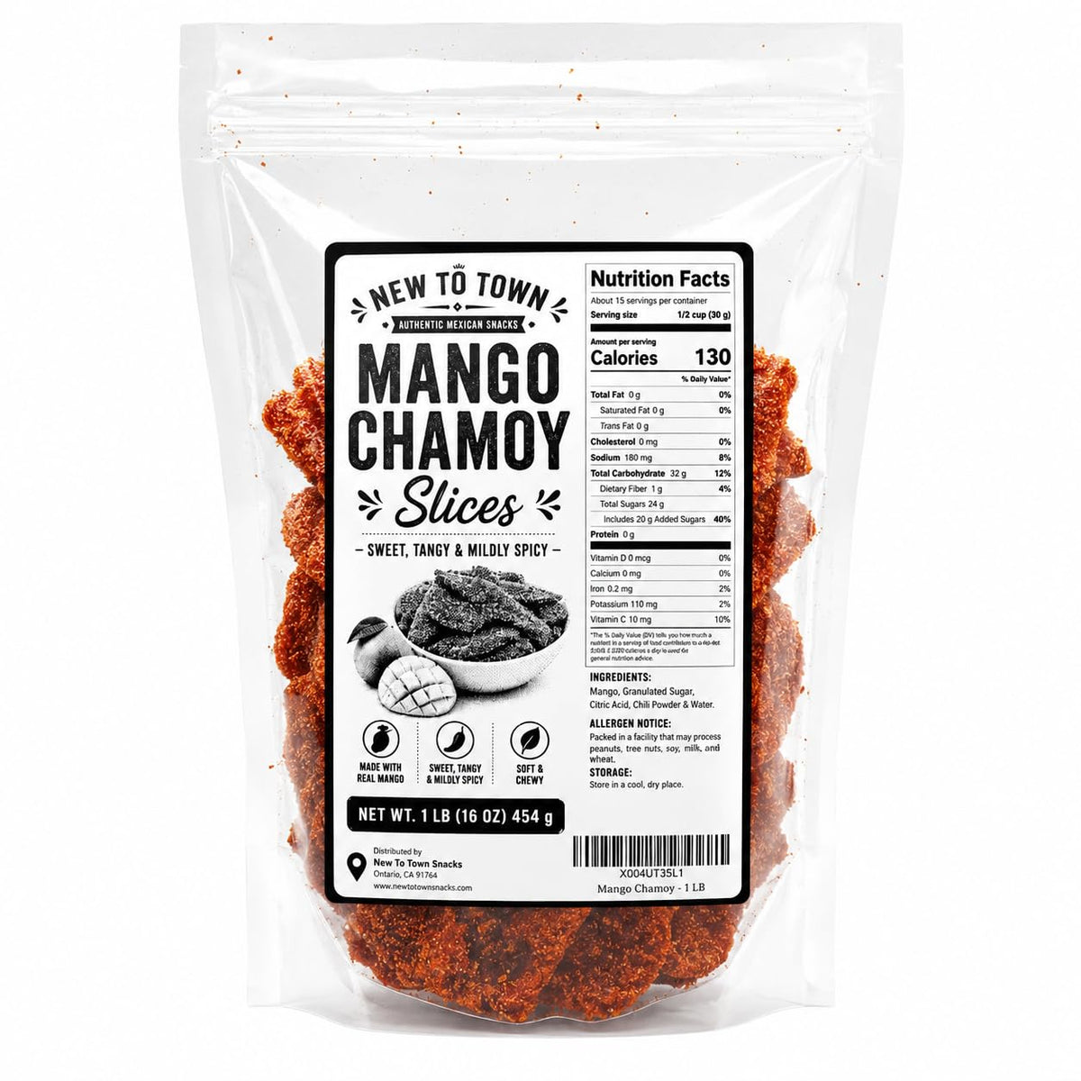 Mango Chamoy Slices – Spicy & Tangy Dried Fruit Snack – Authentic Mexican Treat – Natural Dried Mango with Chamoy Flavor