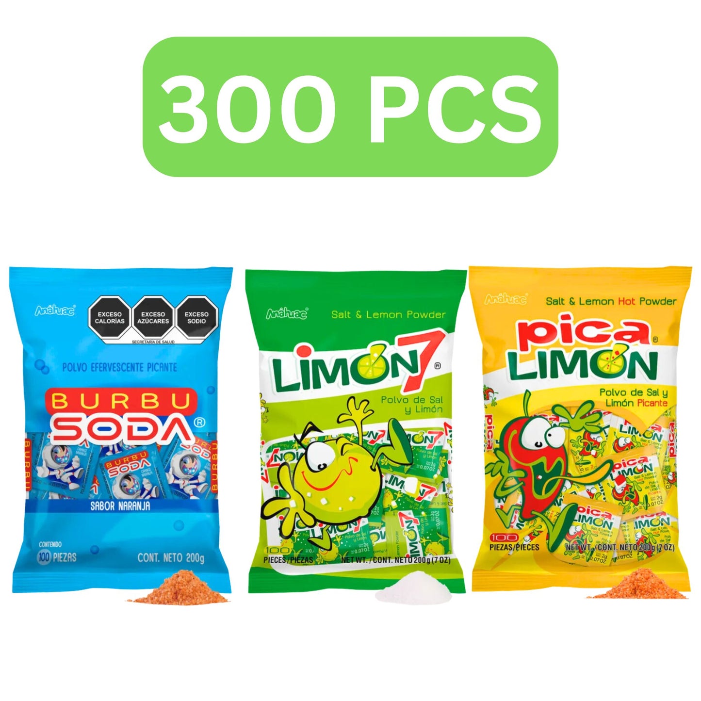 Burbusoda, Limón 7 & Pica Limón Mexican Candy Bundle – Tangy, Fizzy & Sour Explosion