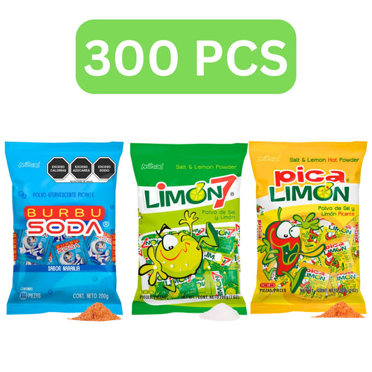 Burbusoda, Limón 7 & Pica Limón Mexican Candy Bundle – Tangy, Fizzy & Sour Explosion
