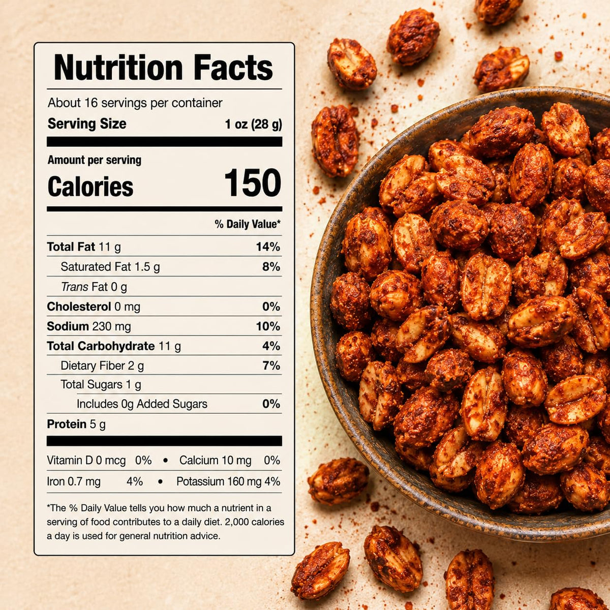 Spicy Peanuts Chile Lime 1 lb, Hot Peanuts Mexican Style, Cacahuates Enchilados con Limon, Mexican Snacks, Resealable Bag